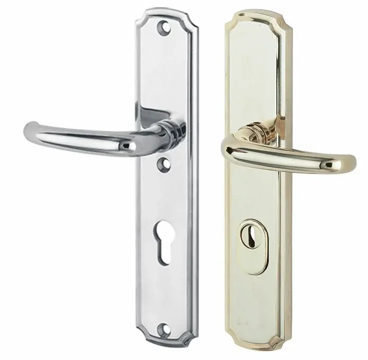 Actieprijs SKG3 PC92 kruk/kruk op smalschild Halfsabel/Art-Nouveau links + kerntrekbeveiliging glans nikkel/glans chroom