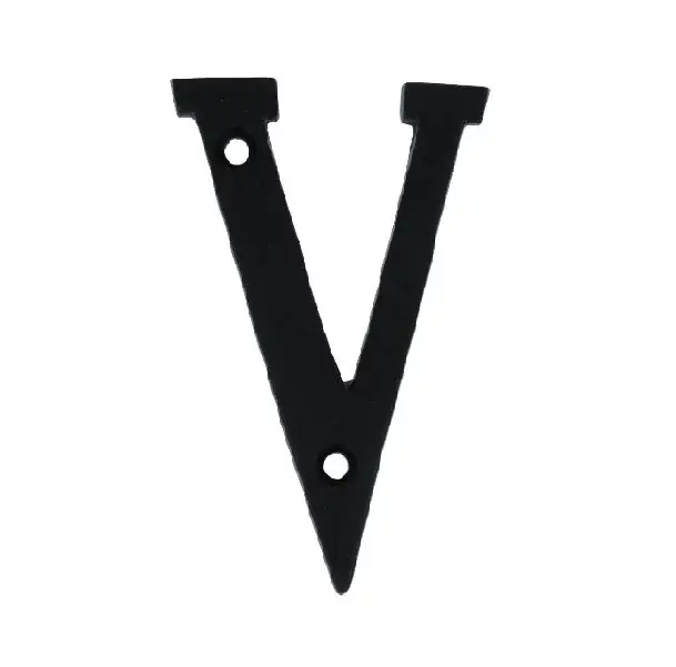 Letter V Klein IJzer zwart 75 mm Laatste Versie