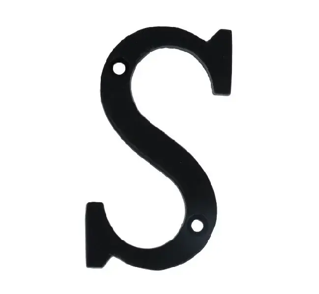 Letter S Klein IJzer zwart 75 mm Tijdelijk Beschikbaar