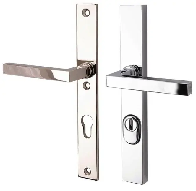 SKG3 PC72 kruk/kruk op smalschild Kare/Bauhaus links + kerntrekbeveiliging glans nikkel/glans chroom Must-Have