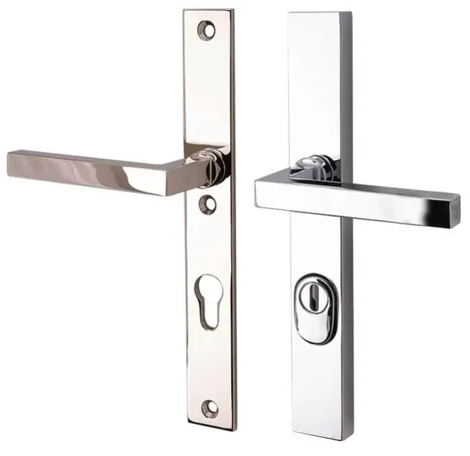 Lage Kosten SKG3 PC55 kruk/kruk op smalschild Kare/Bauhaus links + kerntrekbeveiliging glans nikkel/glans chroom