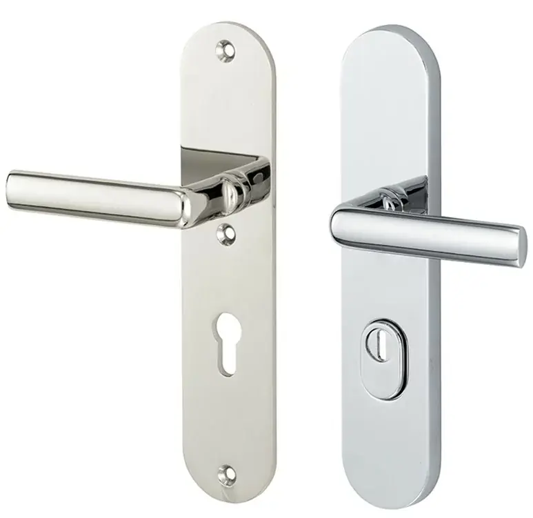 SKG3 PC55 kruk/kruk op ovaal schild Padania links + kerntrekbeveiliging glans nikkel/glans chroom Veilige Betaling