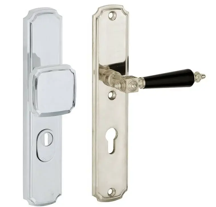 Lage Kosten SKG3 PC72 knop/kruk op schild Roman/Nouveau rechts + kerntrekbeveiliging glans nikkel/glans chroom