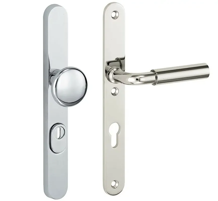 SKG3 PC92 knop/kruk op smalschild Frankfurt rechts + kerntrekbeveiliging glans nikkel/glans chroom Rechtstreeks Van De Fabrikant