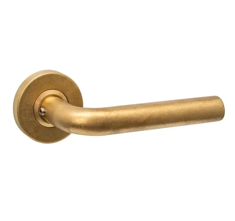 Intersteel deurklink Luzern op rozet verdekt ø53x10mm PVD messing getrommeld Voordeelprijs
