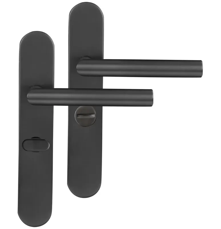 Lage Kosten Differnz deurklink Amsterdam op ovaal schild WC63/8 gunmetal