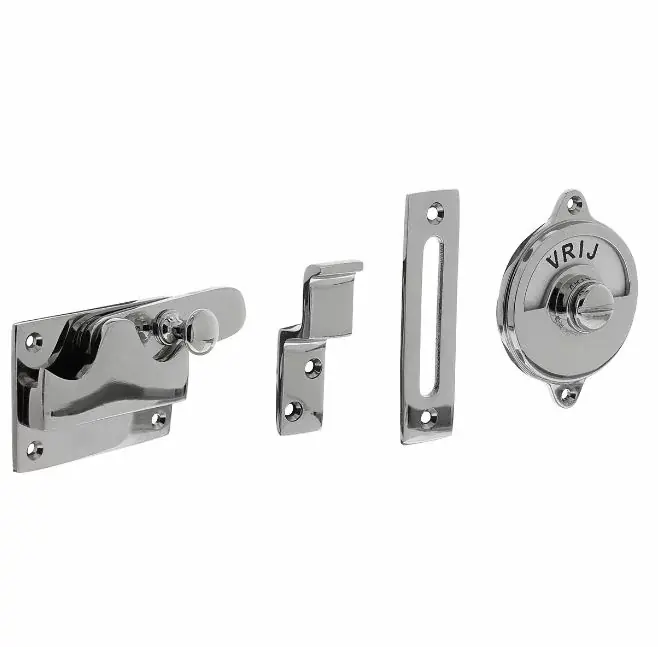Nieuw Intersteel wc-overslag vlak en tekst “vrij / bezet” nikkel