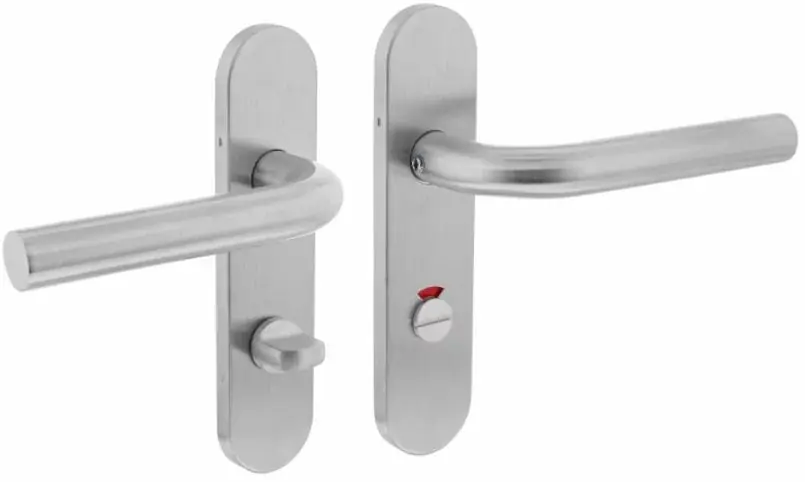 Speciale Aanbieding Intersteel deurklink Recht Basic op ovaal verdekt schild 170 x 40 mm WC63/8 mm rvs