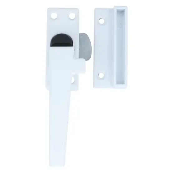 Veilige Betaling ODShop raamsluiting met knop en sluitplaat links aluminium wit gelakt