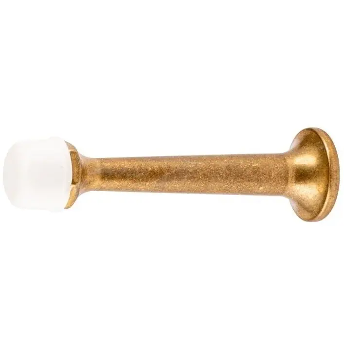 Deurstopper wandmontage 80 mm messing antiek Nieuw