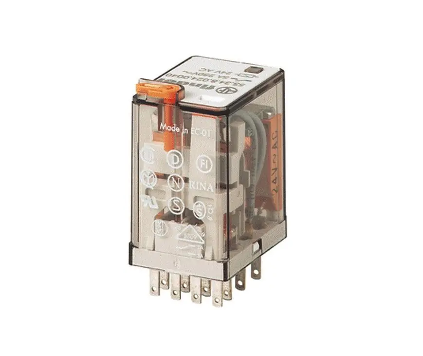 Gereduceerde Prijs FIN 55 relais 4W/7A 24Vac, 4 wisselcontacten
