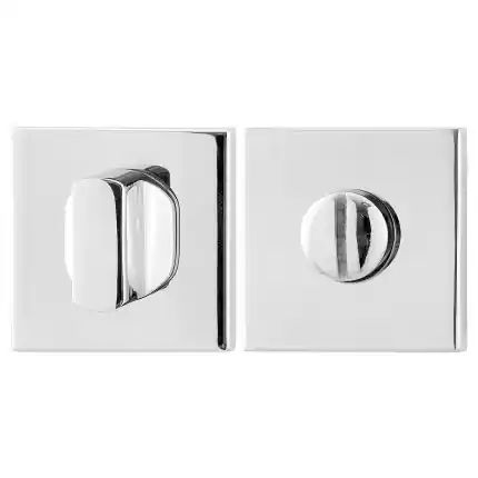 Toiletgarnituur 50x50x8mm stift 8mm RVS gepolijst grote knop Bestseller