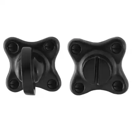 Laatste Versie Toiletgarnituur 44x44x9mm stift 8mm smeedijzer zwart