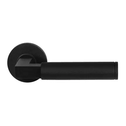 GPF8213.00 zwarte deurkruk Kuri op ronde rozet Flitsaanbieding