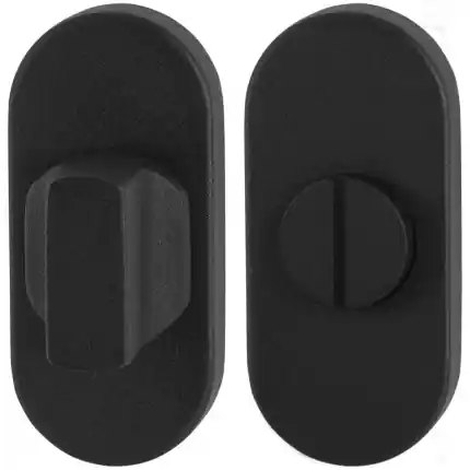 Toiletgarnituur 70x32mm stift 5mm zwart grote knop ovaal Voordeelprijs