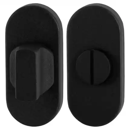 Speciale Aanbieding Toiletgarnituur 70x32mm stift 8mm zwart grote knop ovaal