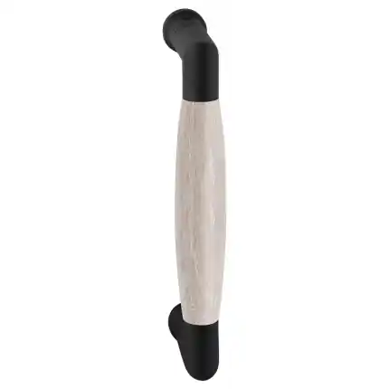 Koop Online Deurgreep ton model Ika 130mm haaks nekje zwart met eiken whitewash