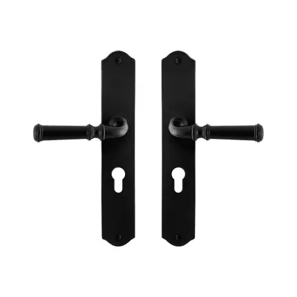 GPF6220.60 smeedijzer zwarte deurkruk Meri op schild PC55, 238x41x4mm Nu Kopen
