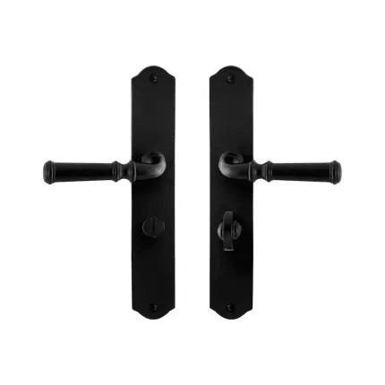 smeedijzer zwarte deurkruk Meri op schild WC55/8, 238x41x4mm Flitsaanbieding