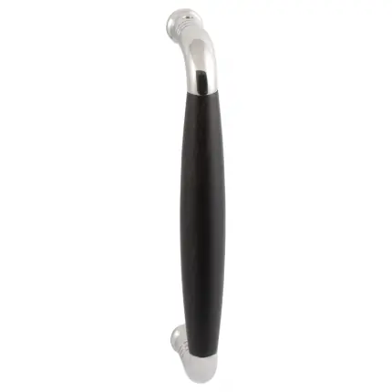 Dagaanbieding Deurgreep ton model Ika 130mm RVS gepolijst met ebbenhout gebogen