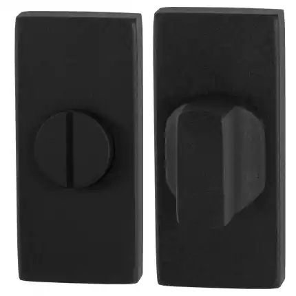 Toiletgarnituur 70x32mm stift 8mm zwart grote knop rechthoekig Direct Verzonden