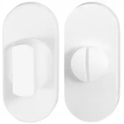 Toiletgarnituur 70x32mm stift 5mm wit grote knop ovaal Exclusieve Aanbieding