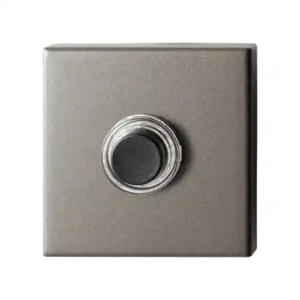 Deurbel Mocca blend vierkant 50x50x8 mm zwarte button Voordeelprijs