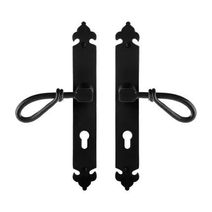 smeedijzer zwarte deurkruk Sula op l.schild PC72, 291x41x4mm Veilige Betaling