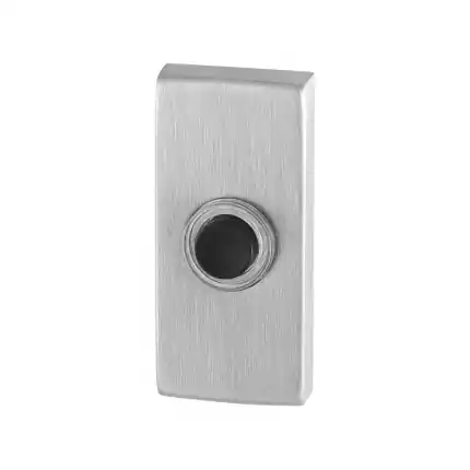 Beldrukker rechthoekig 70x32x10 mm RVS geborsteld zwarte button Veilige Betaling