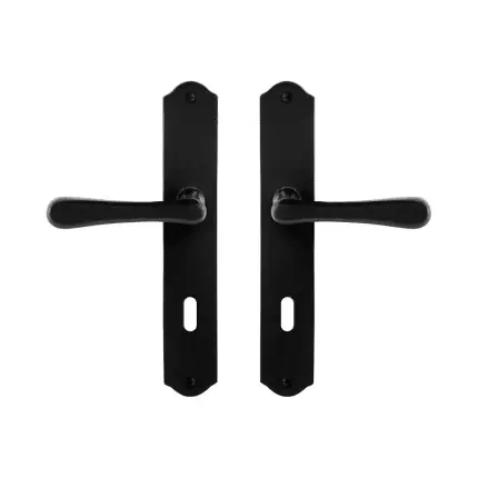 Hoge Kwaliteit GPF6240.60 smeedijzer zwarte deurkruk Paju op schild BB72, 238x41x4mm