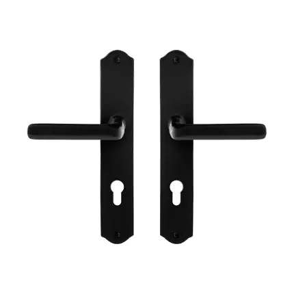 GPF6235.60 smeedijzer zwarte deurkruk Ilo op schild PC72, 238x41x4mm Aanbieding