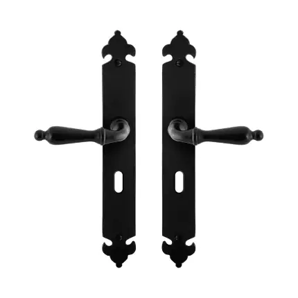 smeedijzer zwarte deurkruk Muki op l.schild BB56, 291x41x4mm Koop Online