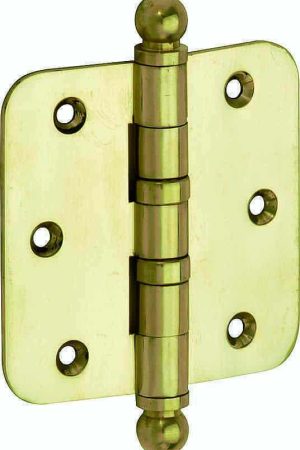 Actieprijs Kogellagerscharnier ronde hoek 76x76mm messing ongelakt bol