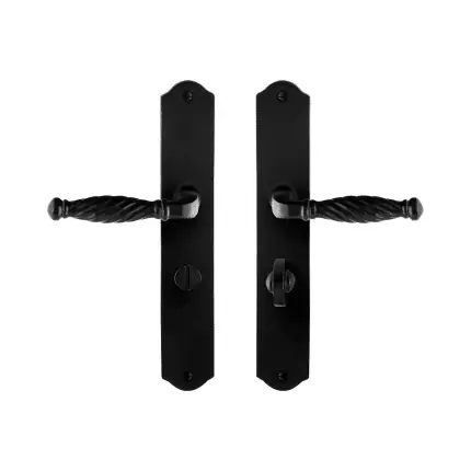 smeedijzer zwarte deurkruk Tuli op schild WC55/8, 238x41x4mm Exclusieve Aanbieding