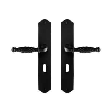 GPF6225.60 smeedijzer zwarte deurkruk Tuli op schild BB56, 238x41x4mm Rechtstreeks Van De Fabrikant