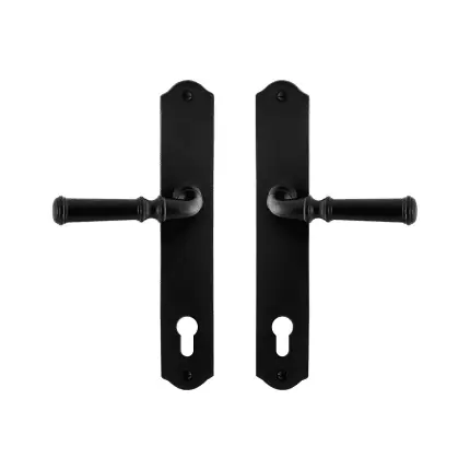 Hete Deal GPF6220.60 smeedijzer zwarte deurkruk Meri op schild PC92, 238x41x4mm
