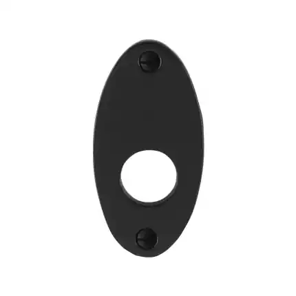 Bestseller Rozet 82x40x4mm smeedijzer zwart links-/rechtsdraaiend