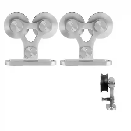Gecertificeerd schuifdeurhanger set Twin RVS t.b.v. extra deur