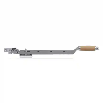 RVS matgeborsteld/beuken Ika raamuitzetter met ronde eindknop 320mm Premium