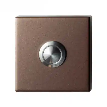 Direct Beschikbaar Deurbel Bronze blend vierkant 50x50x8 mm RVS button