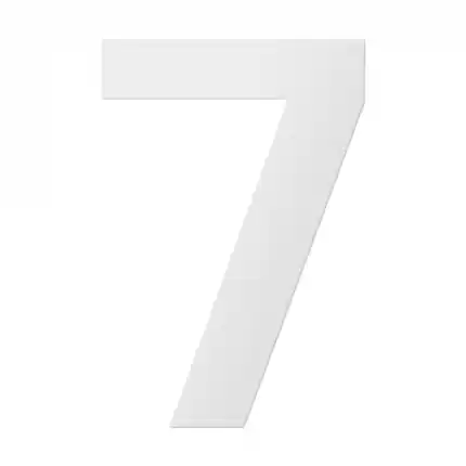 RVS huisnummer 7, wit Voordeelprijs