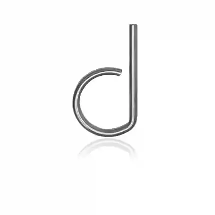 Betrouwbaar RVS huisnummer letter ‘D’, 10 x 130 mm grijs
