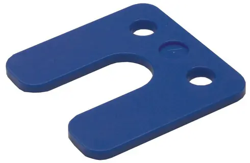 DRUKPL. 70X70X4MM M-SLEUF BLAUW Beperkt Aanbod