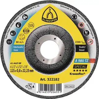 DOORSLIJPSCHIJF 115X0.8MM A980TZ Tijdelijk Beschikbaar