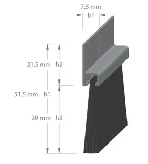 Korting ALU PROFIEL M.HAAR 30MM 220CM
