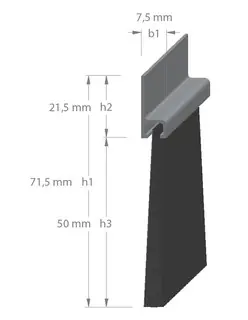 ALU PROFIEL M.HAAR 50MM 500CM Direct Beschikbaar