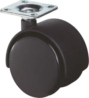 MEUBELWIEL ZWART+BEV.PLAAT 50MM Betrouwbaar