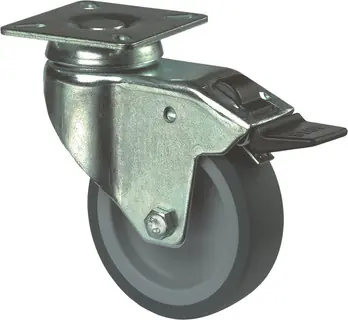 Meest Verkocht ZWENKWIEL GRIJS RUBBER+REM 100MM
