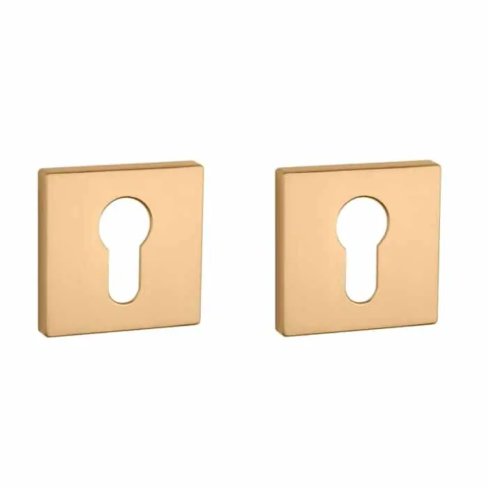 Aprile Prestige Cilinderrozet 50x50x7mm Rechthoekig Mat goud Premium