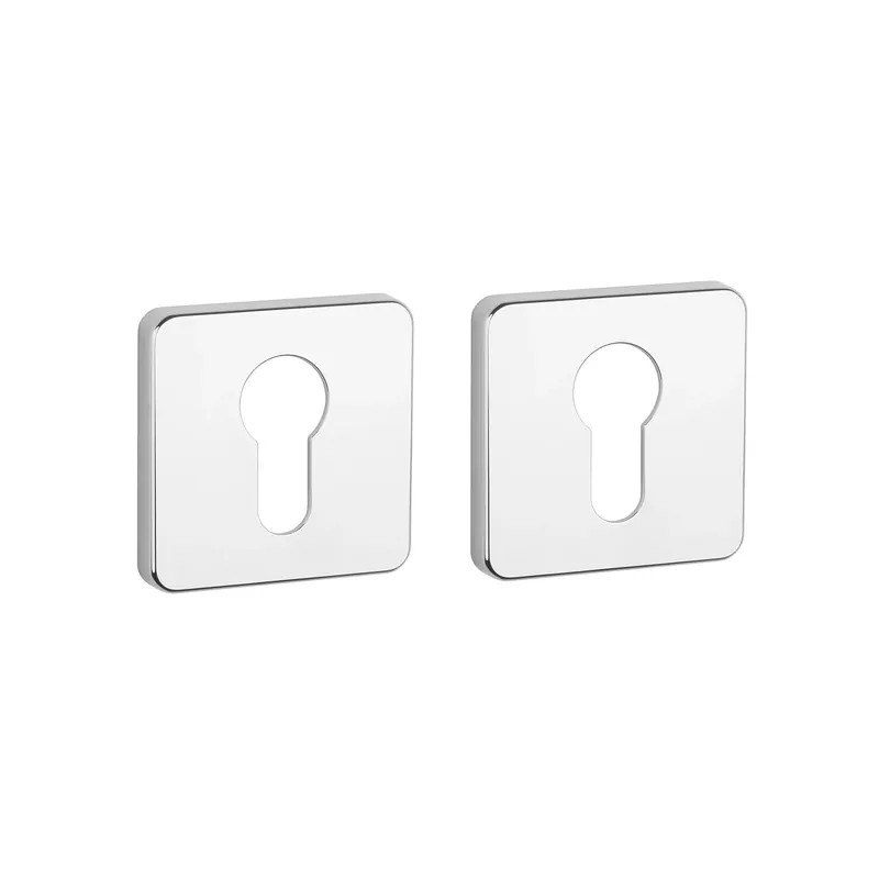 Aprile Premium Cilinderrozet 52x52x7mm Vierkant afgerond Gepolijst chroom Betrouwbaar